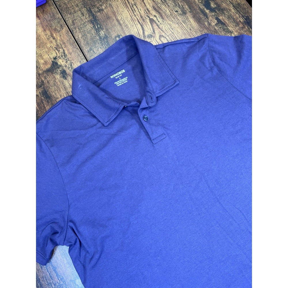 Bonobos Polo Shirt Mens Large Purple 100% Cotton Standard Fit Tagless Casual
